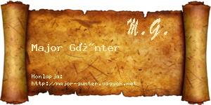 Major Günter névjegykártya